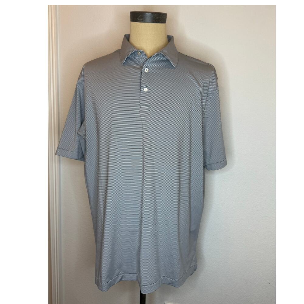 Peter Milar Striped Golf Casual Polo shirt Men size XL